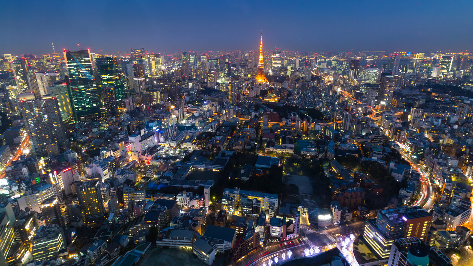 Tháp Tokyo lên đèn về đêm, Nhật Bản
